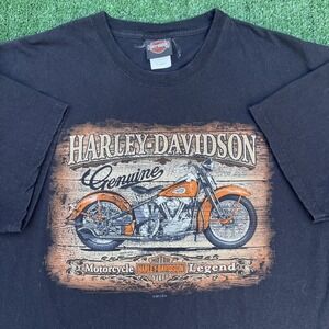 Vintage Harley-Davidson T-Shirt Mens XL Faded Black USA Motorcycle Legends Y2K